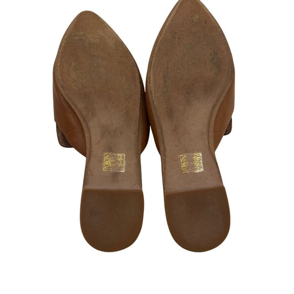 Madewell Brown Leather Pointed-Toe Mules Size 8.5 - Picture 7 of 7